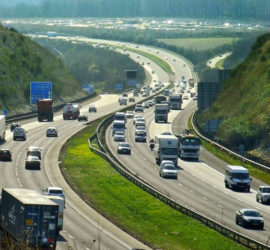 A busy motorway with cars