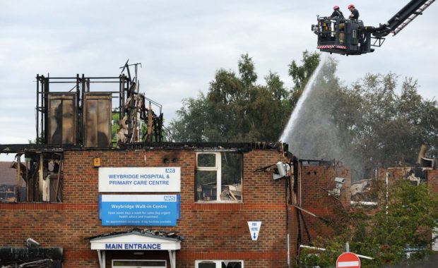 The damage to the Weybridge Community Hospital roof