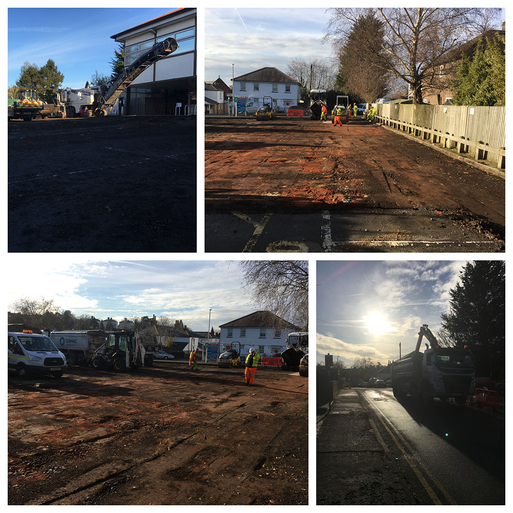 hospital car park reconfiguration works at Sevenoaks hospital