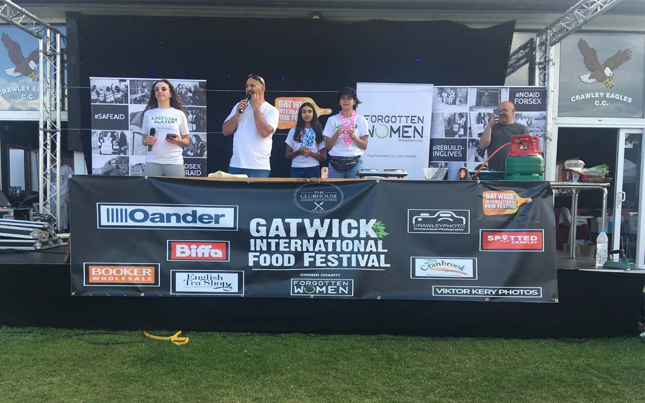 Oander logo on banner at Gaatwick International Food Festival