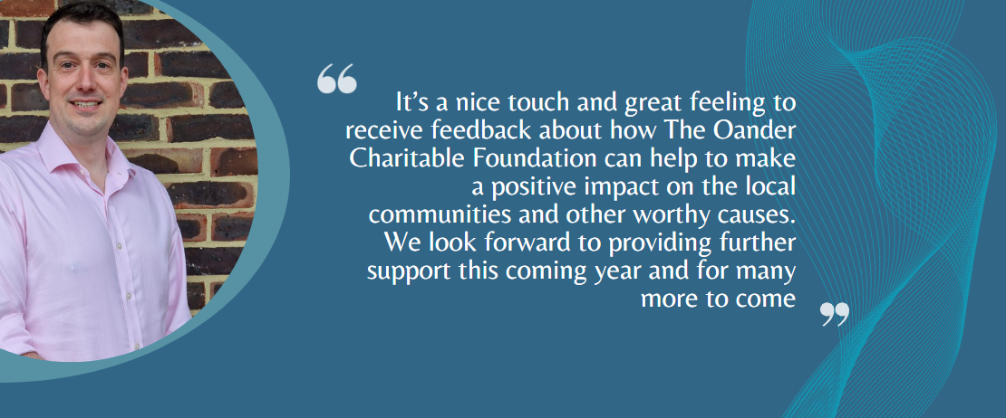 Ben Davies quotes on the Oander Charitable Foundation